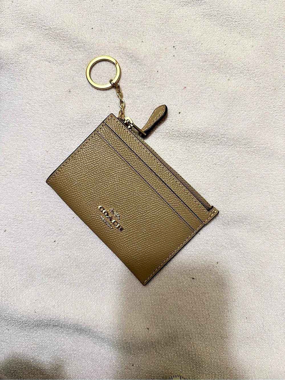 Coach Mini Skinny ID Case Zip Card Case Brown